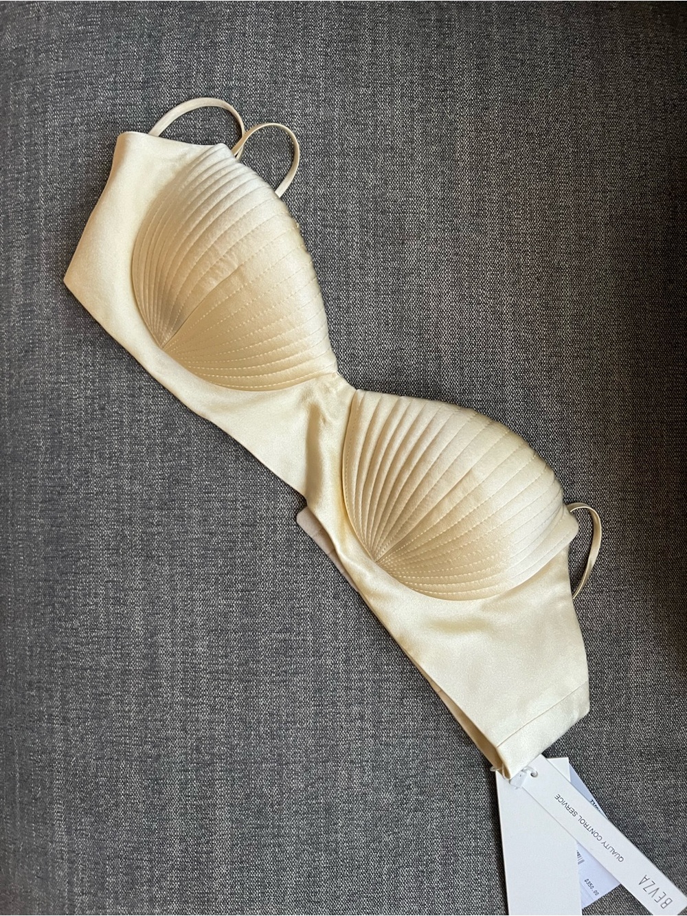 NWT BEVZA Ivory Satin Corset Bustier Top Size Small Retail $258